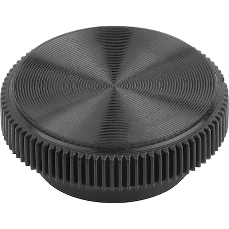 Kipp Knurled Knob With Hexagon Socket For=M06, D1=19 H=7, 5, Thermoplastic Black K0680.060